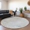 Homeroots 8' Beige And Blue Round Medallion Washable Indoor Outdoor Area Rug 615730 - alternate 7