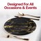 Smarty Had A Party 7.5" Black w/Gold Marble Stroke Round Disposable Plastic Appetizer/Salad Plates (120 Plates), 120PK 907BG-CASE - alternate 10