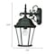 Homeroots Matte Black Domed Glass Hanging Lantern Wall Light 398589 - alternate 5