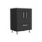 Homeroots 24" Black And Silver Wood Freestanding Bathroom Vanity With White Sink 543628 - alternate 5