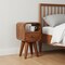 Homeroots 16" Chestnut Solid Wood Oval One Drawer Nightstand 722562 - alternate 4
