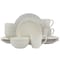 Elama White Lace 16 Piece Luxurious Stoneware Dinnerware with Complete Setting for 4 EL-WHITELACE16 - alternate 1