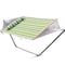 Homeroots Green And Yellow Striped Double Hammock 643965 - alternate 1
