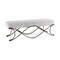 Homeroots 55" Dark Gray and Nickel Chenille and Metal Upholstered Bench 606736 - alternate 9