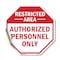 Signmission Restricted Area Authorized Personne, 10 Inch X 10 Inch, Vinyl Decal OC-D-10-175 - alternate 1