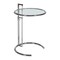 Homeroots 25" Silver And Clear Metal And Glass Height Adjustable Round End Table 554640 - alternate 1