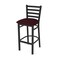 Holland Bar Stool Co 30" Stationary Bar Stool, Black Wrinkle, Canter Bordeaux Seat 40030BW005 - alternate 1