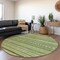 Homeroots 8' Artichoke Green And Taupe Round Striped Washable Indoor Outdoor Area Rug 615316 - alternate 7