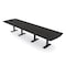 Skutchi Designs 14ft Conference Table W/ Power Unit | 14 Person Modular Arc Rectangle Meeting Table | Harmony Series HAR-AREC-48X168-T.BK-U999ST19-EBLK - alternate 1