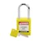 Brady Padlock, Keyed Different, Nylon, Yellow, 1 1/2 in Shackle Height, 1 1/2 in Body Width SDPL-YLW-38ST-KD - alternate 1