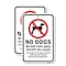 Signmission No Dogs Within This Area Except On Leash Dogs Must, 12'' X 18'' 2 Signs, Heavy Gauge Aluminum, 2PK A-1218-2PACK-25102 - alternate 1