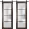 Sartodoors Sturdy Double Barn Door with Frosted Glass Planum 2132 56x84 (2* 28x84) Solid Core Modern Interior PLANUM2132DB-CA-56 x 84 (2* 28x84) - alternate 1