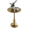 Lavish Home Side Table Iron Pedestal Table Antiqued Brass Finish for Couch, Loveseat, Entryway Vintage Furniture 80-ENDTBL-26 - alternate 7