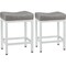 Simple Deluxe Bar Stools Set of 2, 24 Inch Counter Height Bar Stools, Modern PU Leather Saddle Stools Chair, Kitc 3A88CHAIR6100GRY02 - alternate 1