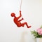 Homeroots 6" X 3" Red Resin Climbing Man Hanging Dimensional Sculpture 358139 - alternate 5