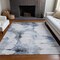 Homeroots 3' X 5' Navy Blue And Ivory Abstract Washable Indoor Outdoor Area Rug 582662 - alternate 8