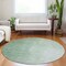 Homeroots 8' Artichoke Green And Fern Green Round Abstract Washable Indoor Outdoor Area Rug 588222 - alternate 9