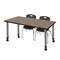 Regency Kee Mobile Adjustable Classroom Table W/ 2 Andy Mobile Chairs, 60 in W, 24 in L, Noble Oak MT6024NOAPCGY45BK - alternate 1