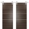 Sartodoors Sturdy Double Barn Door with Hardware, Planum 0110 Chocolate Ash and Aluminum Strips, 13FT Rail Han PLANUM0110DB-S-CA-48 x 96 (2* 24x96) - alternate 1