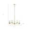 Homeroots Gold Chandelier Iron Ceiling Light With Clear Shades 651656 - alternate 4