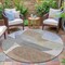 Homeroots 8' Taupe And Gray Round Abstract Washable Indoor Outdoor Area Rug 632193 - alternate 6