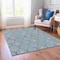 Homeroots 9' X 12' Navy Blue Ivory And Taupe Floral Medallion Washable Indoor Outdoor Area Rug 614609 - alternate 9