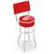 Holland Bar Stool Co 25" Chrome 2-Ring Detroit Red Wings Swivel Bar Stool, Back L7C425DetRed - alternate 1