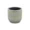 Homeroots Gray Ceramic 17 Ounce Striped Round Distressed Pot Planter 487457 - alternate 1