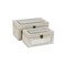 Homeroots Set of Two White Wood And Mirrored Glass Box With Lid, 2PK 489339 - alternate 6