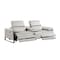 Homeroots 90in Light Gray and Black Italian Leather Power Reclining Loveseat With Storage 720566 - alternate 9