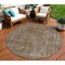Homeroots 8' Brown And Beige Round Medallion Washable Indoor Outdoor Area Rug 616420 - alternate 1
