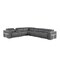 Homeroots Gray Italian Leather Modular L Shaped Seven Piece Corner Sectional With Console 534866 - alternate 1