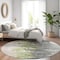 Homeroots 8' Green And Silver Round Abstract Washable Indoor Outdoor Area Rug 582388 - alternate 8