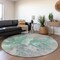 Homeroots 8' Teal Blue And Lavender Round Abstract Washable Indoor Outdoor Area Rug 615628 - alternate 8
