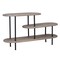 Homeroots 25 White And Gray Iron and Solid Wood Three Tier Bookcase 482681 - alternate 7