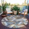 Homeroots 8' Brown Round Geometric Washable Indoor Outdoor Area Rug 608042 - alternate 9