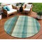 Homeroots 8' Sage Mint Green And Teal Blue Round Plaid Washable Indoor Outdoor Area Rug 614007 - alternate 1