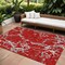 Homeroots 8' X 10' Red Ivory And Gray Striped Washable Indoor Outdoor Area Rug 600921 - alternate 1