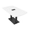 Skutchi Designs Arc Rectangle Meeting Room Table, 36 in W, 72 in L, White HAR-AREC-36X72-DOU.BK-W960-EBLK - alternate 1