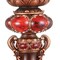 Homeroots 16" Tall Red and Brown Faux Marble Candle Holder with Candle 468327 - alternate 6