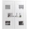 Vdomdoors Solid French Double Doors Opaque Glass Sete 6999 White Silk with Mirror Wood Solid Panel Frame SETE6999DD-WS-3696 - alternate 1
