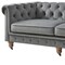 Homeroots 93" Dark Gray Velvet Chesterfield Wood Sofa 543983 - alternate 9