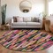 Homeroots 8' Pink Black And Green Round Striped Washable Indoor Outdoor Area Rug 603229 - alternate 9