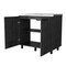 Homeroots 35" X 39" Gray And Silver Stainless Steel and Wood Utility Cabinet With Sink 553692 - alternate 9