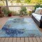 Homeroots 3' X 5' Teal Blue And Gray Abstract Washable Indoor Outdoor Area Rug 632035 - alternate 9