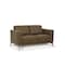 Homeroots 59in Brown And Silver Leather Loveseat 515672 - alternate 1