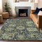 Homeroots 8' X 10' Fern Green And Blue Damask Washable Indoor Outdoor Area Rug 609069 - alternate 9