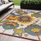Homeroots 5' X 8' Ivory Blue Orange Red And Yellow Floral Indoor Outdoor Area Rug 546848 - alternate 9