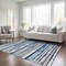 Homeroots 9' X 12' Navy Blue Beige And Ivory Striped Washable Indoor Outdoor Area Rug 598912 - alternate 9