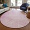 Homeroots 8' Pink And Ivory Round Abstract Washable Indoor Outdoor Area Rug 597042 - alternate 5